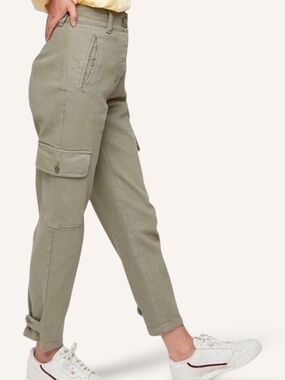 ARITZIA Wilfred Free Modern Cargo Pants Button Fly Adjustable Hems Multi Pocket